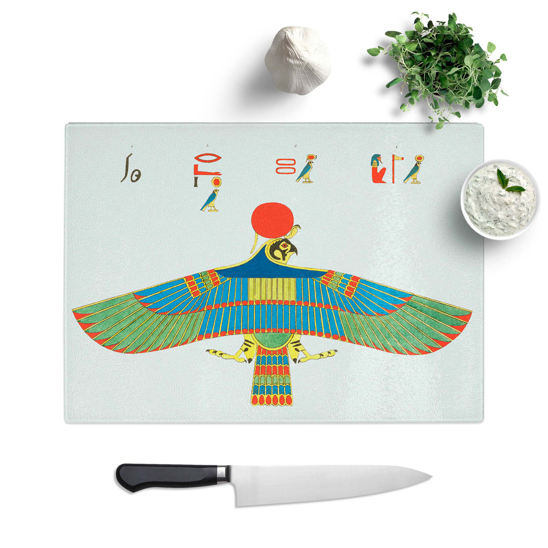 Glass Hawk Emblem by J.F. Champollion Chopping Board
