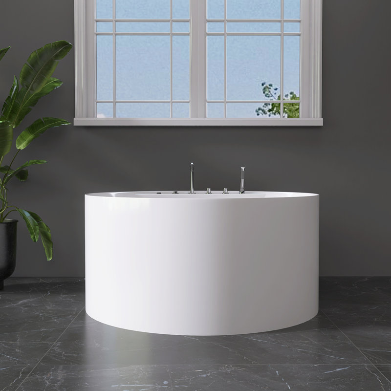Baignoire tourbillon autoportante 47 po en acrylique avec robinet 47 po