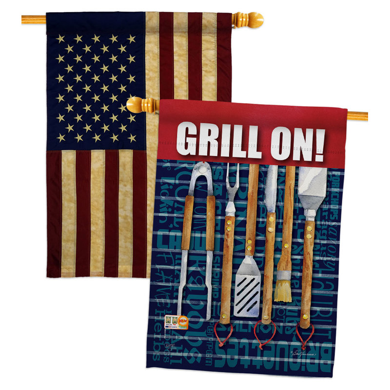 Drapeau de maison grillagé en polyester 40 H x 28 W Grill On House