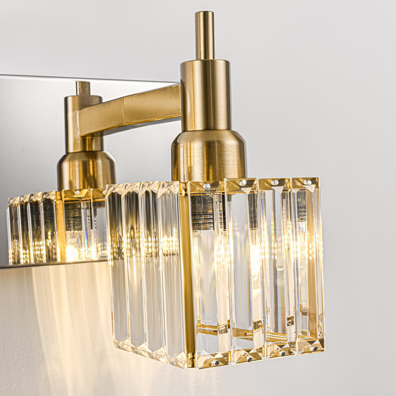 Taevion Dimmable Vanity Light, 3 Lights, Chrome/Gold