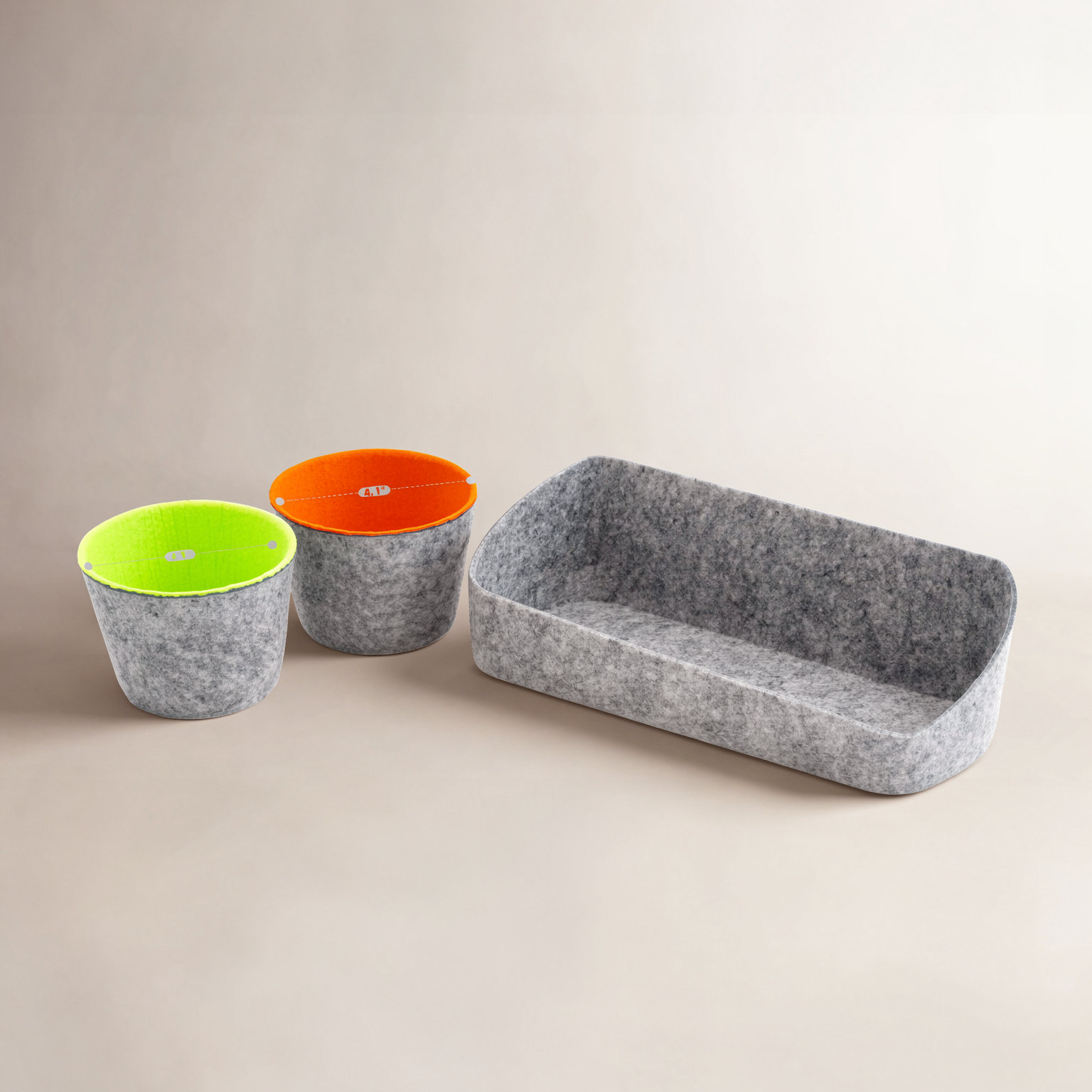 Desk Organizer Set, Orange/Green