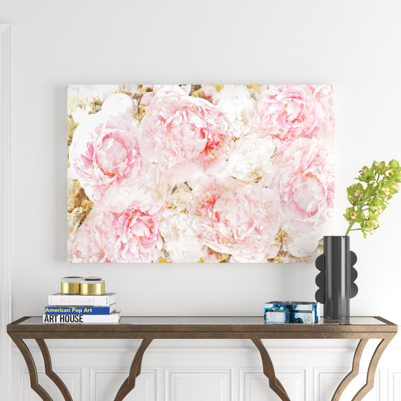 « roses », impression sur toile oliver gal, H 30 po x l 45 po, Toile tendue