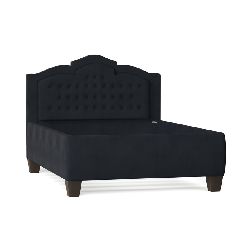 Sheila Upholstered Bed, Queen, Sachi Wheatgrass, Brown Mahogany