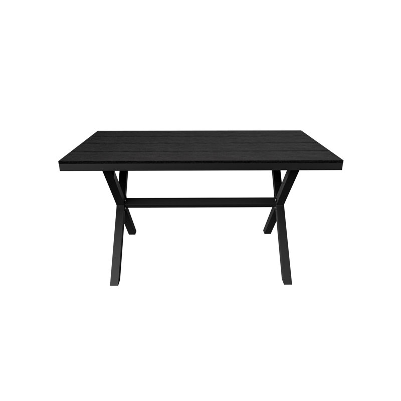Table de salle à manger rectangulaire, Noir, Noir
