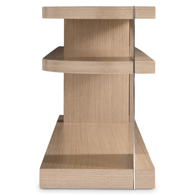 Transitional D-Shape Modulum Console Table with Storage - Brown