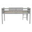 Lit mezzanine bas en bois polyvalent avec échelle convertible, idéal pour l'aménagement d'une chambre à coucher fonctionnelle et amusante, assemblage inclus-2133610969