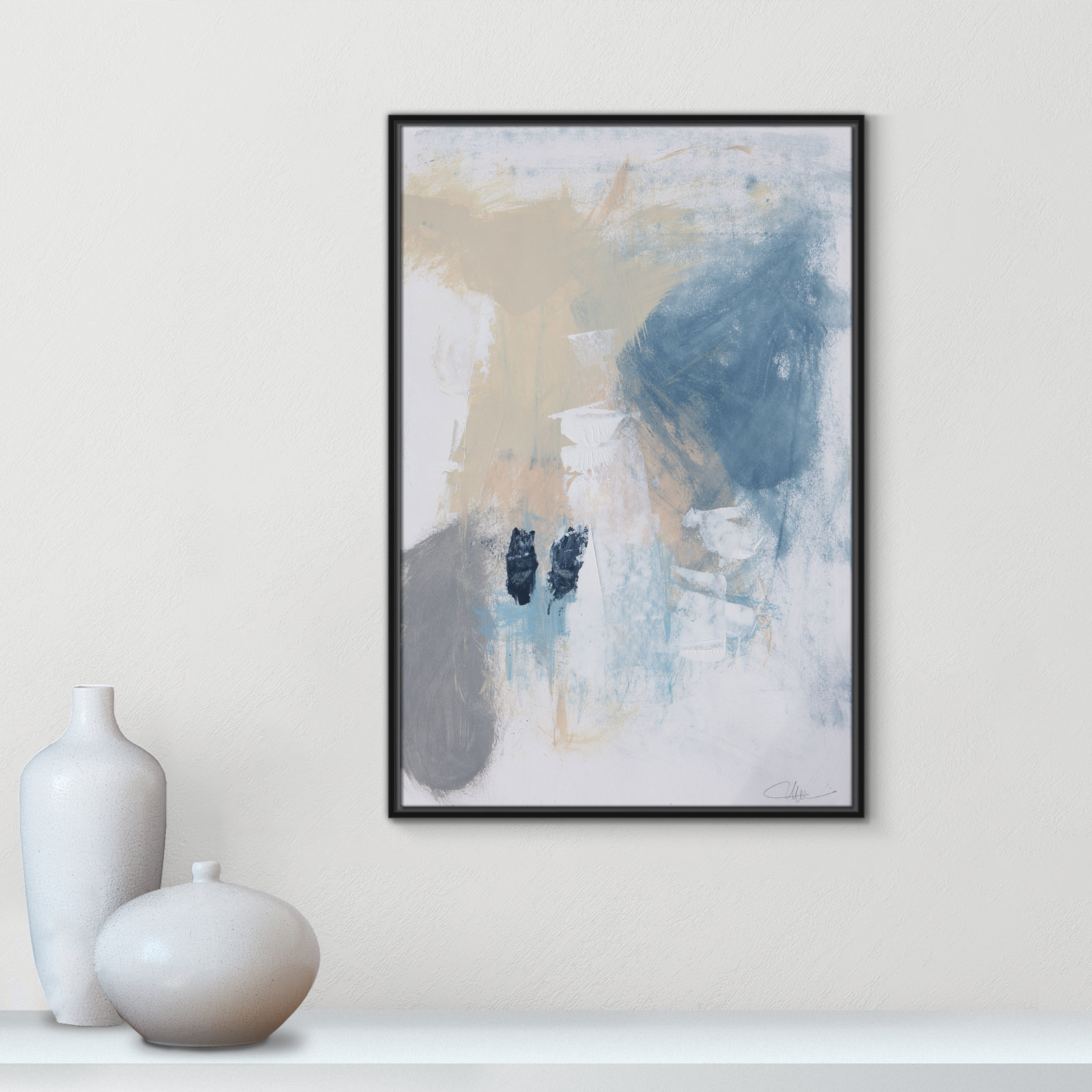 Runa "Coastal Carnival II" Print, Black Floater Framed Canvas, No Mat, 37.5" H x 25.5" W x 2" D