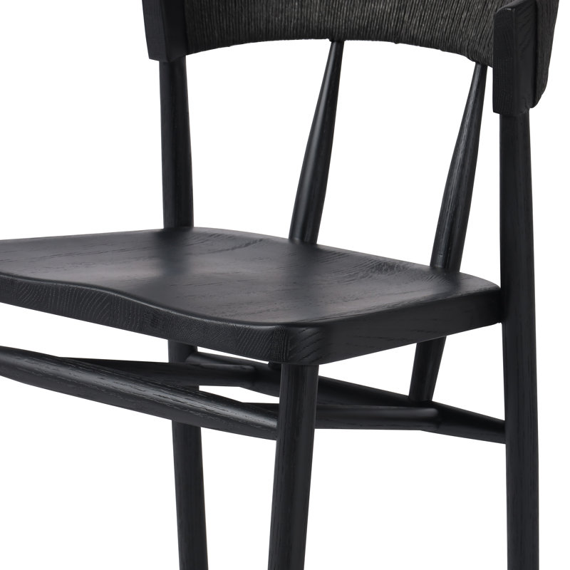 Buxton Solid Wood Bar Stool, Black, Counter Stool (26" Seat Height)