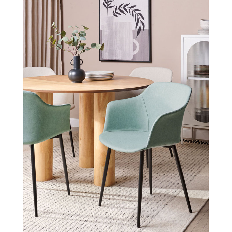 Rein 45cm H Polyester Blend Upholstered Metal Spindle Side Chair, Mint Green