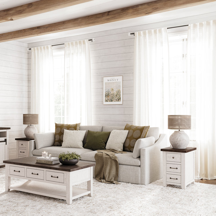 Eradis 3 - Piece Solid Wood Top Living Room Table Set