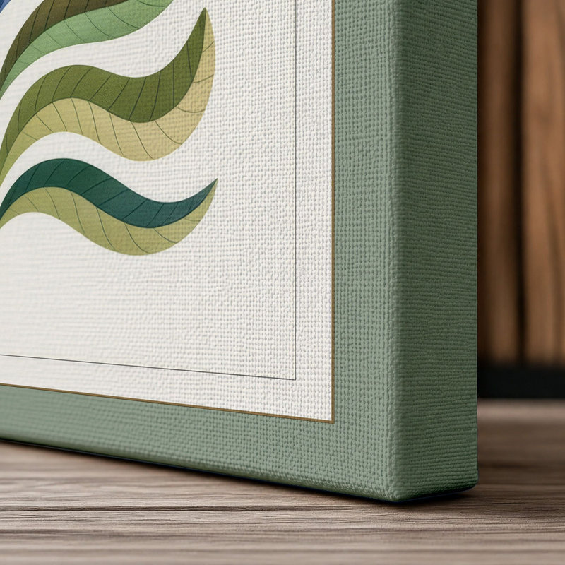 Symmetry in Bloom Botanical - Wrapped Canvas, 36x24 - 91.4 x 61.0 cm, Sage Border