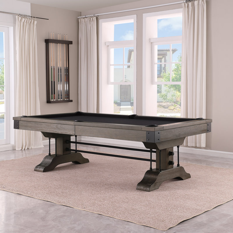 Table de billard Manchester, Bleu marine résistant à l'eau, Non, Brun patiné