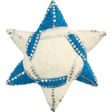 Handmade Hand Felted Wool Christmas Tree Topper - Star of David