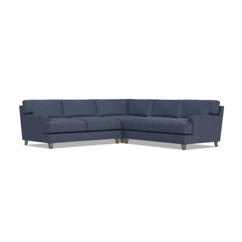 Mila Sectional, Blue Polyester, 33.5" H x 107" W x 107" D, Symmetrical