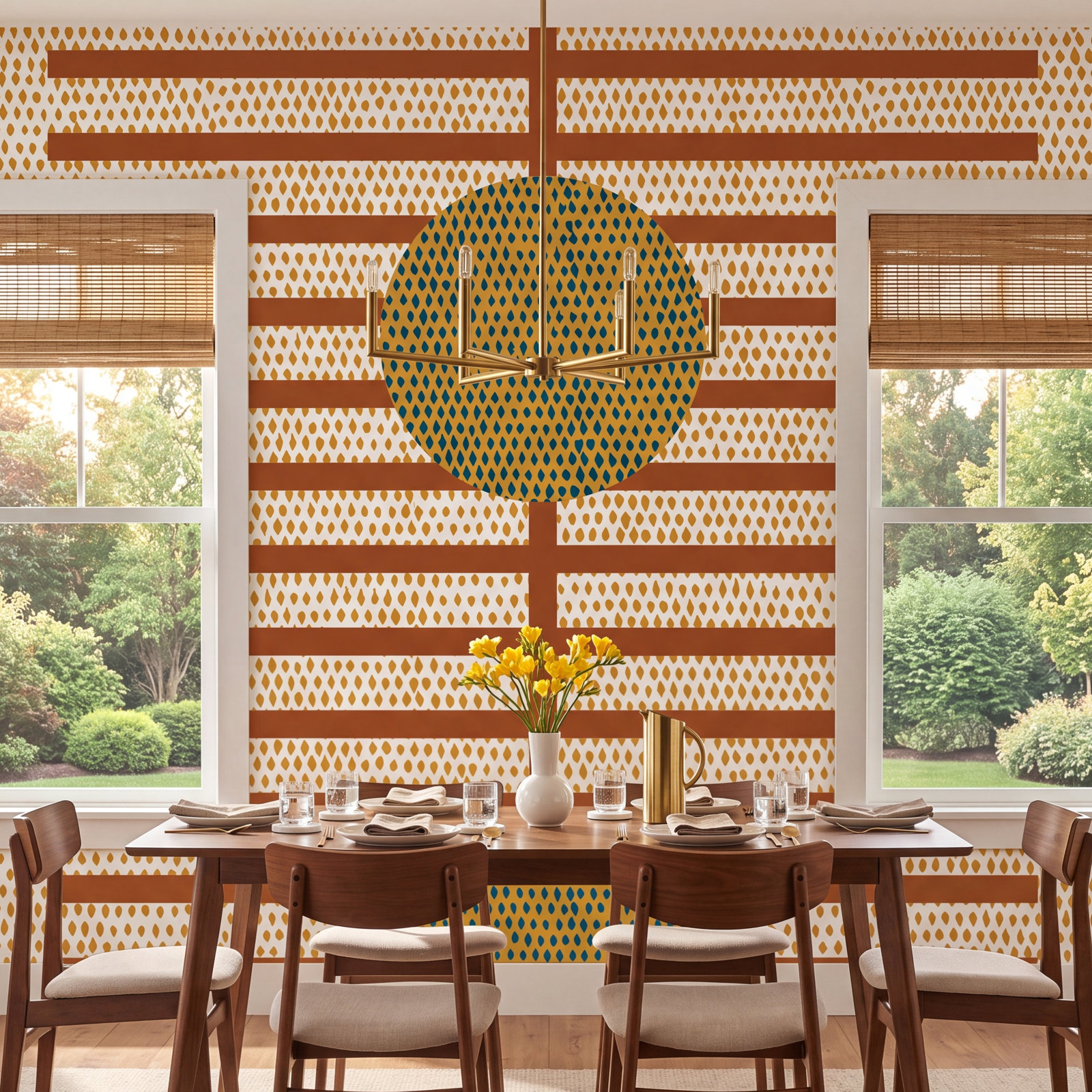 Nomalanga Peel & Stick Wallpaper Roll, Terracotta, Self-adhesive