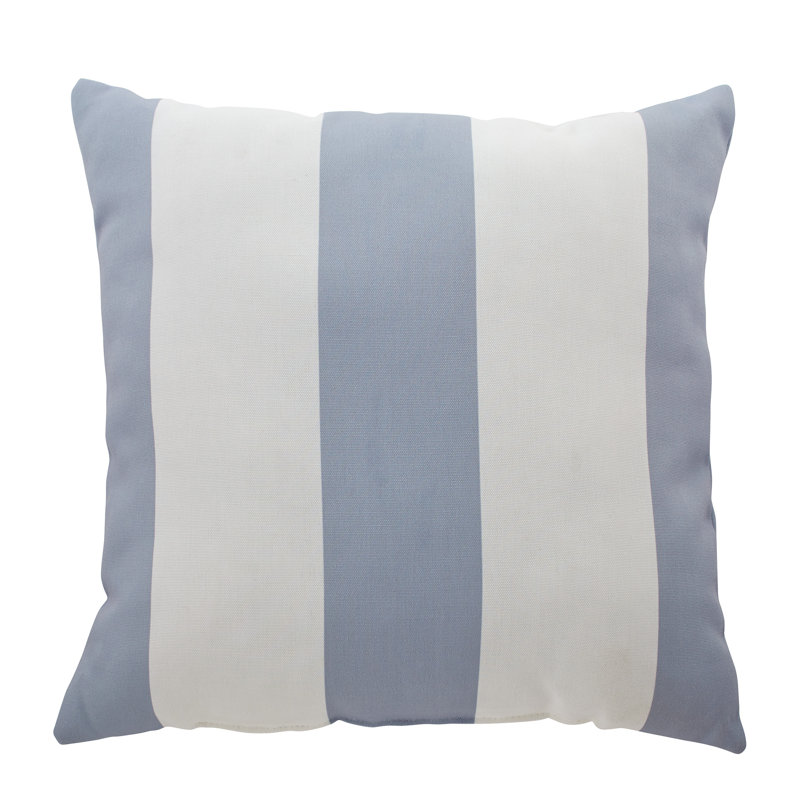Rain Indoor/Outdoor Striped Throw Pillow, 20" x 20", Light Gray/Ivory