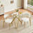 35.4-Inch Round Tempered Glass Dining Table, Suitable For 1-4 People, Space-Saving Small Kitchen Dining Table, Equipped With Sturdy Metal Table Legs, Suitable For Dining Room, Living Room,Gold