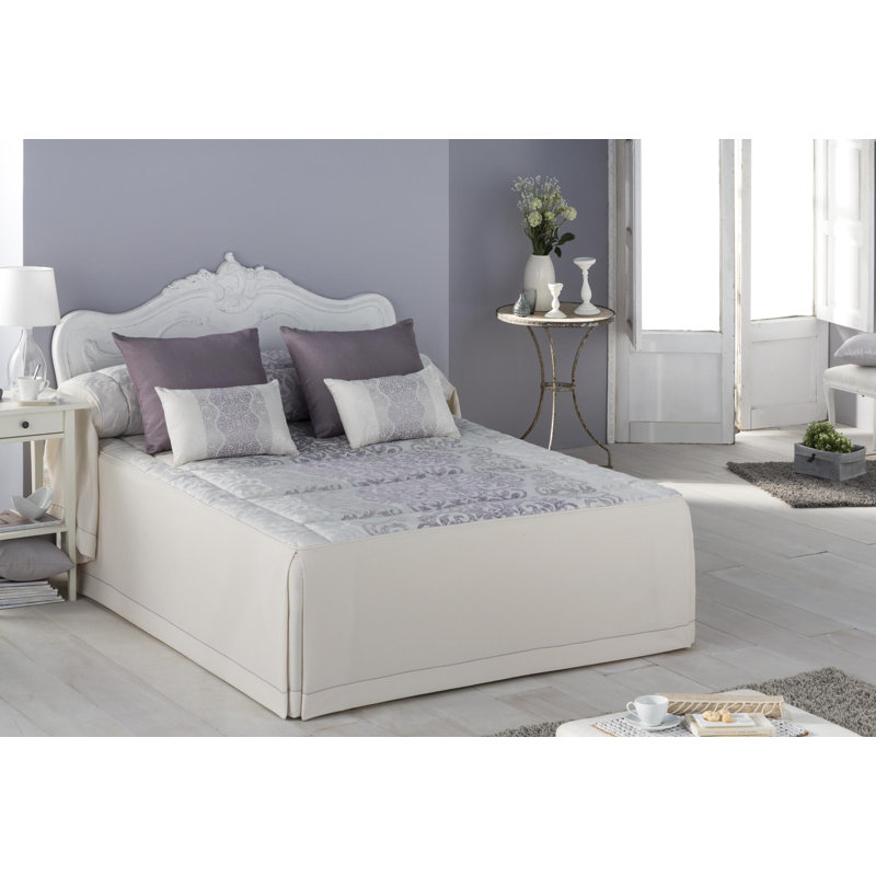 Milania Polyester No Pattern Bedspread, Pearl, 105 x 299 cm