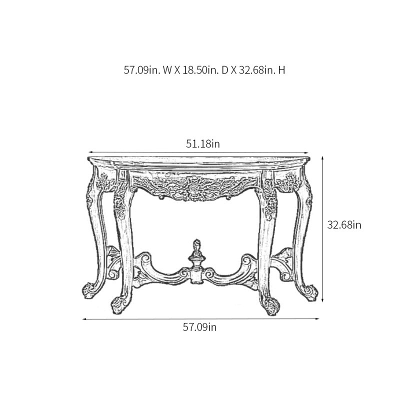 Console Retro Elegant, H 32,68 po x l 57,09 po x P 18,5 po