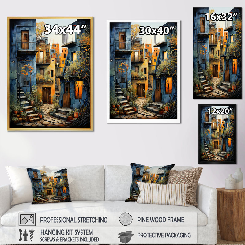 Art mexicain, paysage, odyssée d'Oaxaca I - art mural mexicain, H 20 po x l 12 po x P 1 po, Cadre flottant blanc