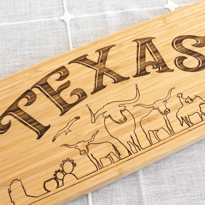 Texas 30-Inch Engraved Bamboo Charcuterie Board