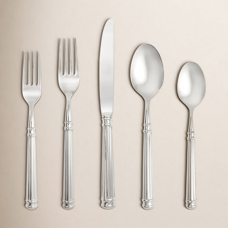Nyssa 20 Piece 18/10 Stainless Steel Flatware Set, Service for 4