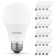 Luxrite A19 LED Light Bulb 9.5W=75W 5000K Bright White 1100LM Non-Dimmable Standard LED Light Bulbs E26 Enclosed Fixture Rated Damp Rated, ETL 24 Pack