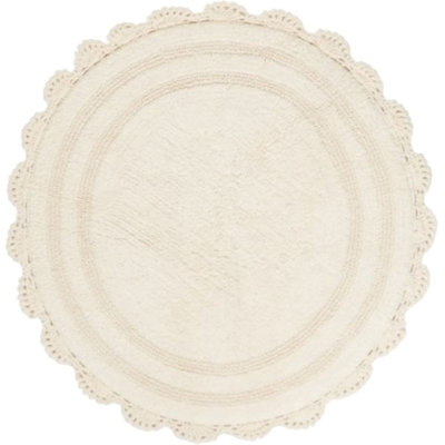 Crochet Cotton Reversible Bath Rug - Round