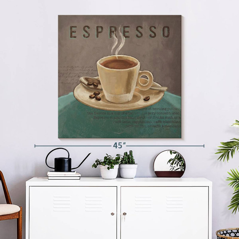 Yarlin Coffee And Co II bleu sarcelle et gris, H 33 po x l 33 po