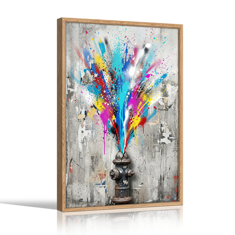 Ensemble de 1 toile murale colorée Splash, H 48 po x l 36 po, Naturel
