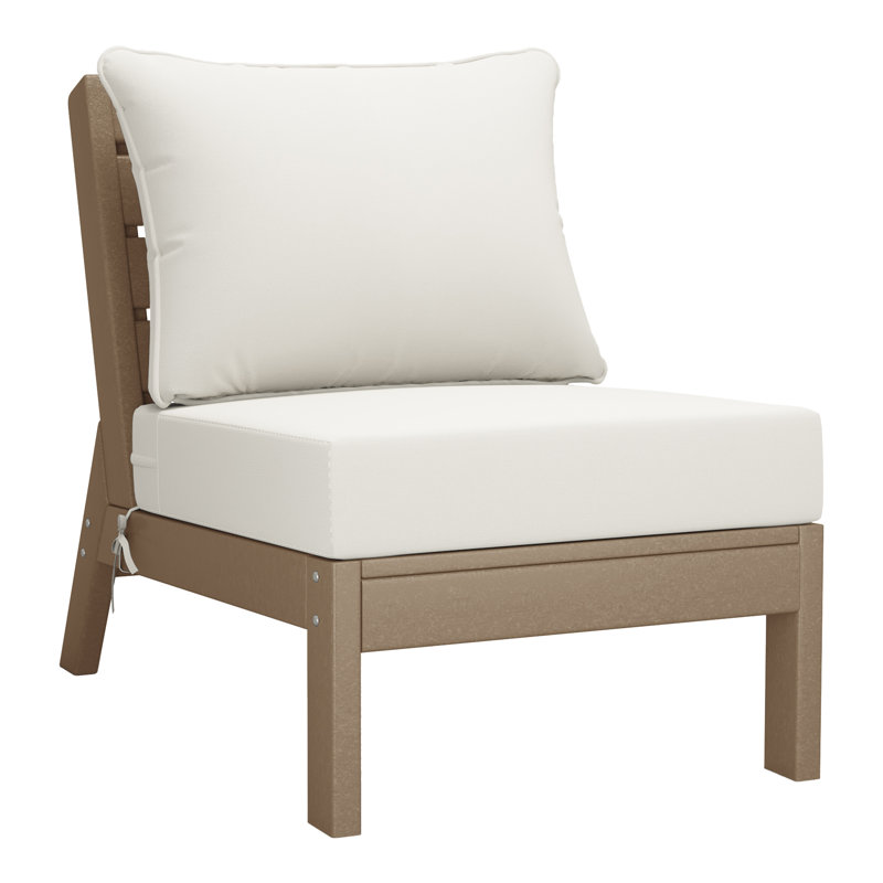 3-Piece Deep Seating Set With Cushions, Light Brown, White