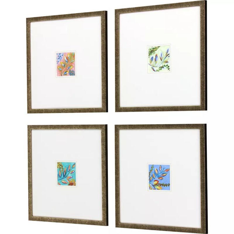 Botanical II Four-Piece Colorful Framed Wall Art Set
