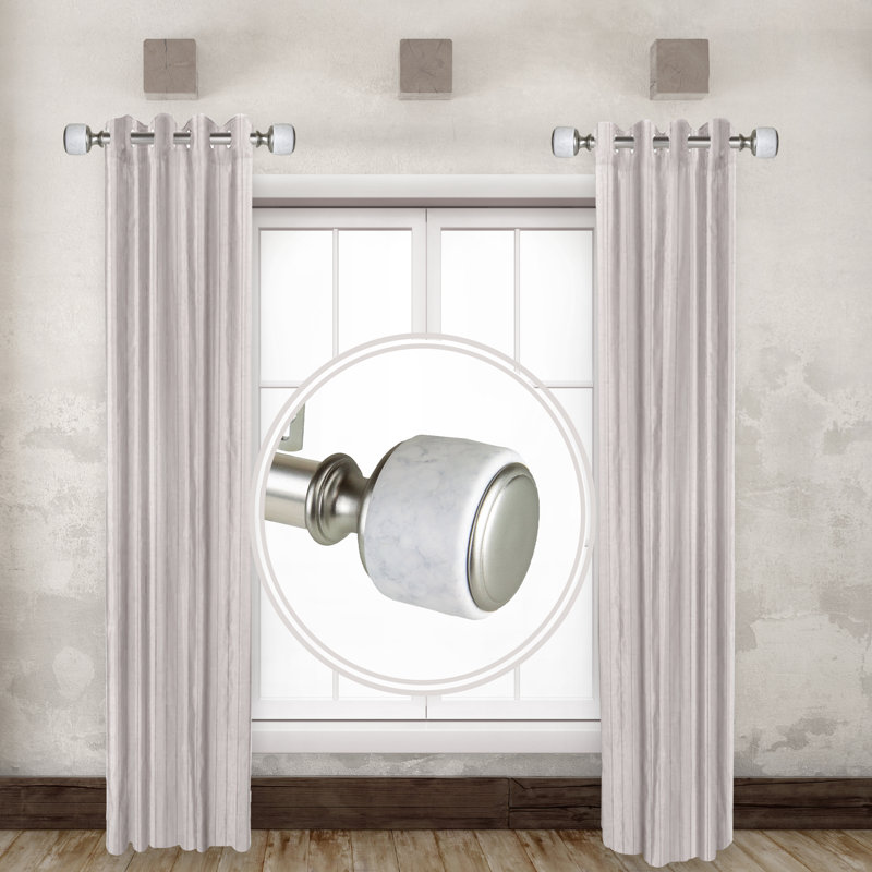 Tringle à rideaux simple réglable 20 po, Nickel satiné