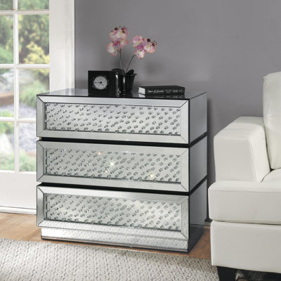 Console Nysa avec miroir et faux cristaux (assemblée)