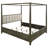 Seon Canopy Bed W 4 Posters, Ivory Upholstery, Dark Cocoa Brown-108977236