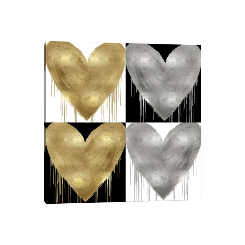 Big Hearted Quartet III by Lindsay Rodgers - Print on Canvas, Wrapped Canvas, 45.72cm H x 45.72cm W x 1.91cm D