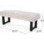 Banc en tissu avec imprimé noir, l 47,71 po x P 16,31 po H 18,08 po, pour utilisation à l'intérieur
