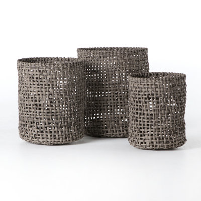 Ensemble de paniers en plastique tissé 3 pièces