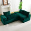 «Canapé modulaire en tricot gaufré vert - Mobilier de salon modulaire confortable pour les petits espaces»-618853015