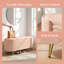 Banc de rangement avec repose-pieds en chenille rose moderne - Élégant rangement caché pour la chambre à coucher, le salon et le vestibule-129159632
