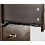 Commode haute à 7 tiroirs brun foncé, meuble vertical en bois avec poignées dorées, meuble de rangement pour vêtements sur pied pour chambre à coucher