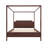 Queen Size Wooden Canopy Platform Bed with Headboard and Support Legs,Walnut-1530516369-1530516372