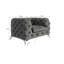 Chesterfield Armchair  with Silver Metal Legs-807815893