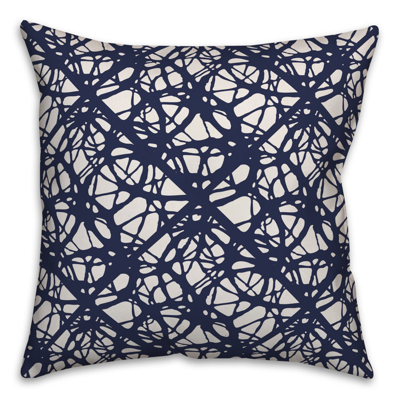  Coussin Dash, 18 po x 18 po, Bleu marine géométrique 2