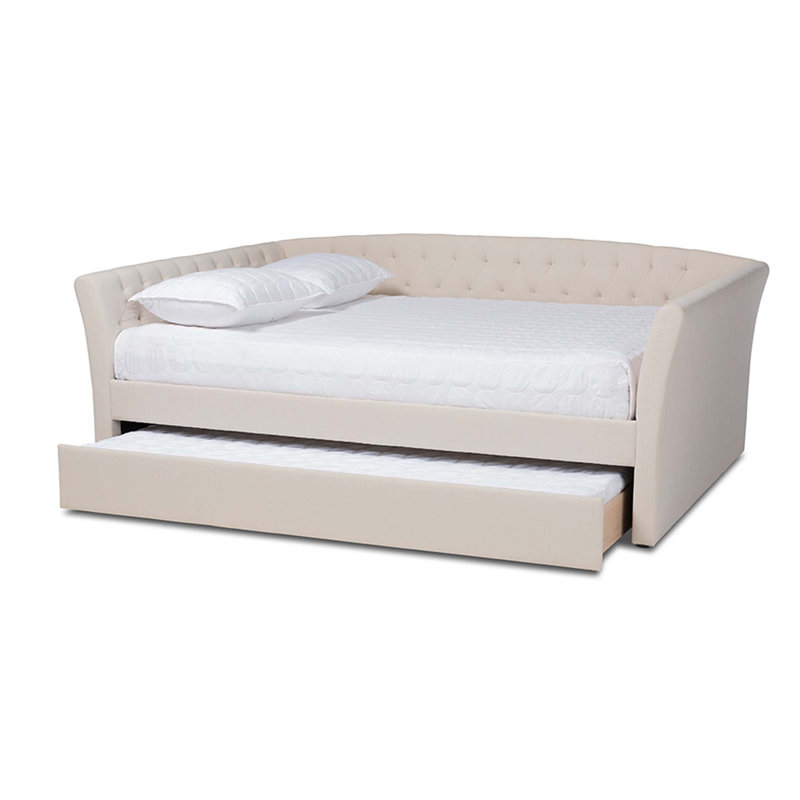 Earnest Upholstered Daybed, Beige, Full 
