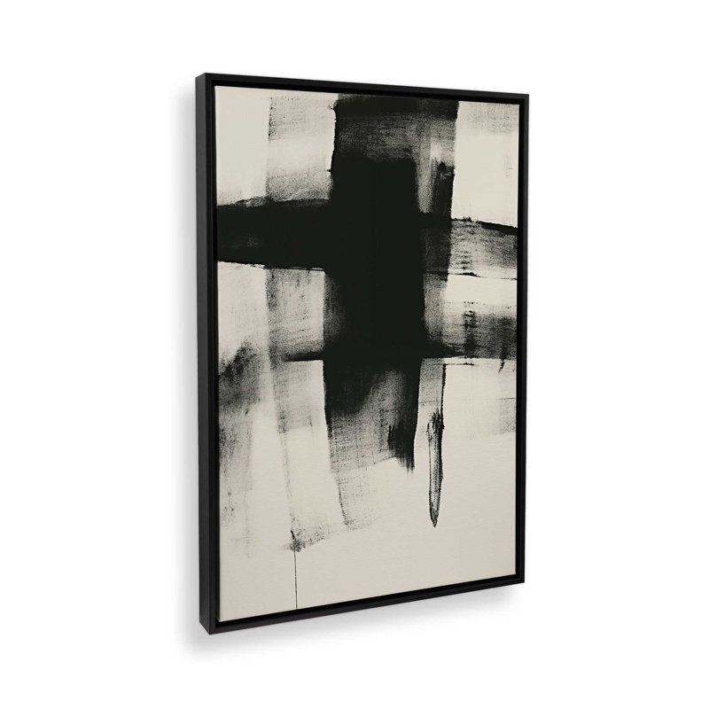 «Charcoal Whisper I», reproduction sur toile, H 18,75 po x l 12,75 po x P 1,75 po, Cadre flottant noir satiné
