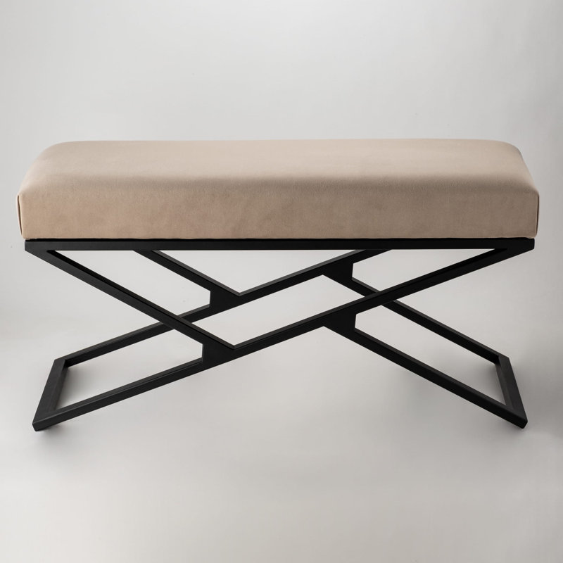 Elinah Velvet Upholstered Bench, H40 x W100 x D30cm