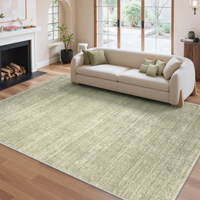 Tapis lavable à rayures rétro antidérapant (beige)