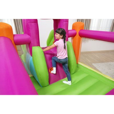 H2OGO! Mega Bouncer - Dépliant de glissade - 10 pi 11 po x 6 pi 6 po x 6 pi - Centre gonflable de saut d'obstacles, glissade, parois latérales en maille, intérieur et extérieur