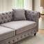 Ensemble de 5 sièges gris avec velours doux et sièges à ressorts, structure en pin massif, 4 coussins confortables